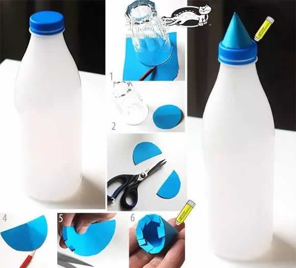 用牛奶瓶做手工 卡通火箭存錢罐的制作方法 -  rpnrmr.com