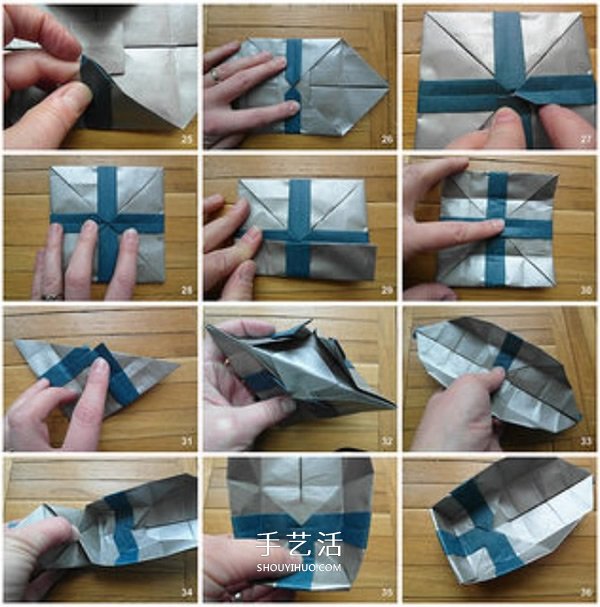 帶蓋子禮盒折紙 漂亮繡球花禮品盒的折法圖解 -  rpnrmr.com