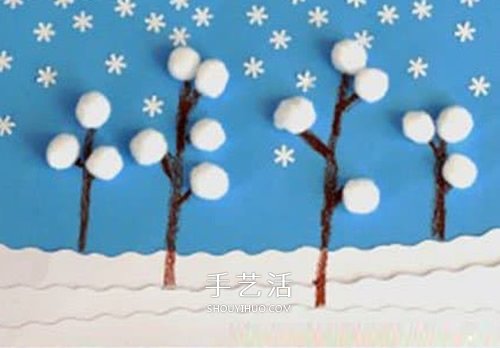 美麗新年雪景賀卡DIY 手工冬季賀卡制作方法 -  rpnrmr.com