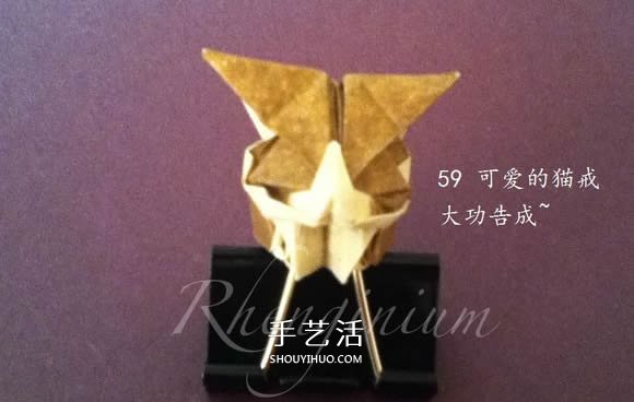 把貓貓“戴”身邊！貓頭戒指的折紙方法圖解 -  rpnrmr.com