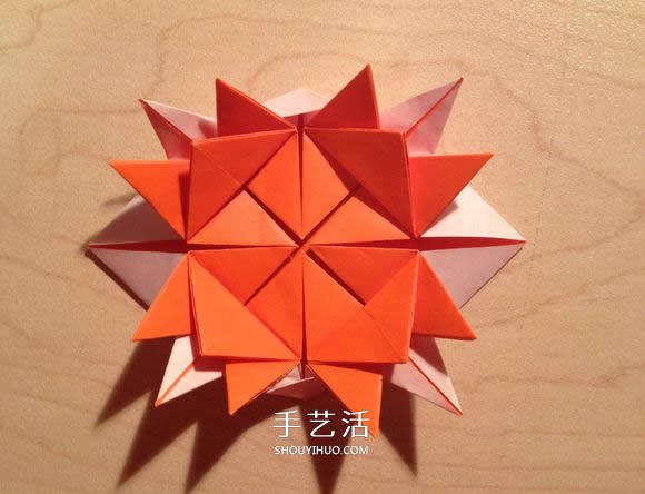立體組合刺球的折法 帶刺花球的折紙圖解 -  rpnrmr.com
