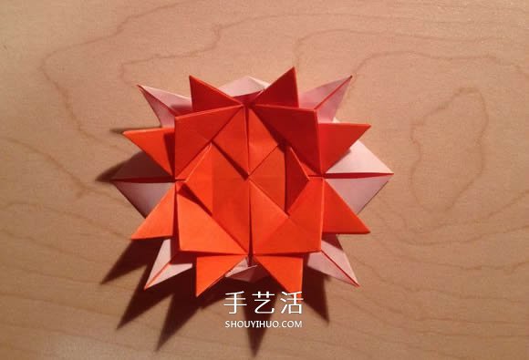 立體組合刺球的折法 帶刺花球的折紙圖解 -  rpnrmr.com