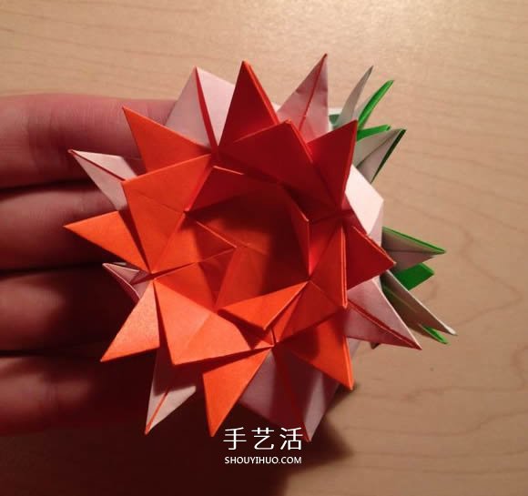 立體組合刺球的折法 帶刺花球的折紙圖解 -  rpnrmr.com