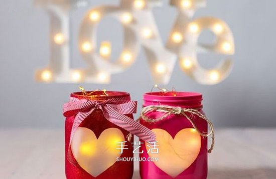 情人節(jié)愛心燈飾DIY 玻璃瓶制作浪漫愛心燈籠 -  rpnrmr.com