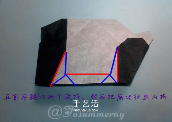 國寶大熊貓的折法圖解 兩張紙折紙熊貓步驟圖 -  rpnrmr.com