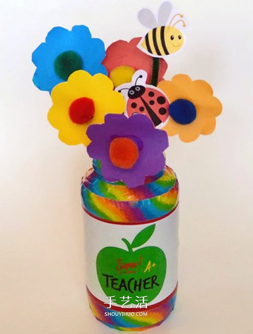 幼兒園教師節(jié)禮物DIY 用玻璃瓶制作美麗插花 -  rpnrmr.com