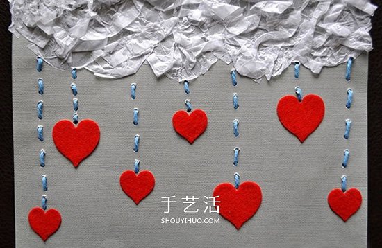 教師節(jié)創(chuàng)意賀卡：漂亮愛心雨賀卡手工制作 -  rpnrmr.com