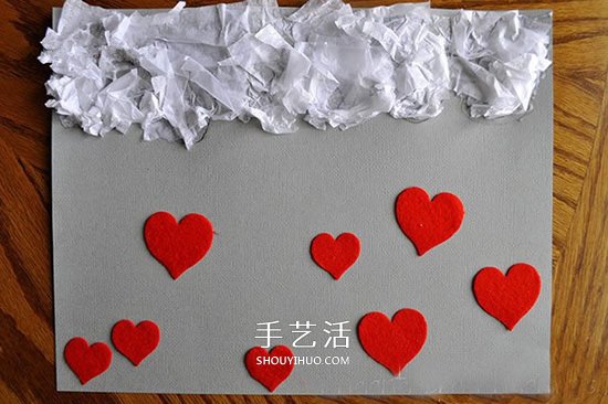 教師節(jié)創(chuàng)意賀卡：漂亮愛心雨賀卡手工制作 -  rpnrmr.com