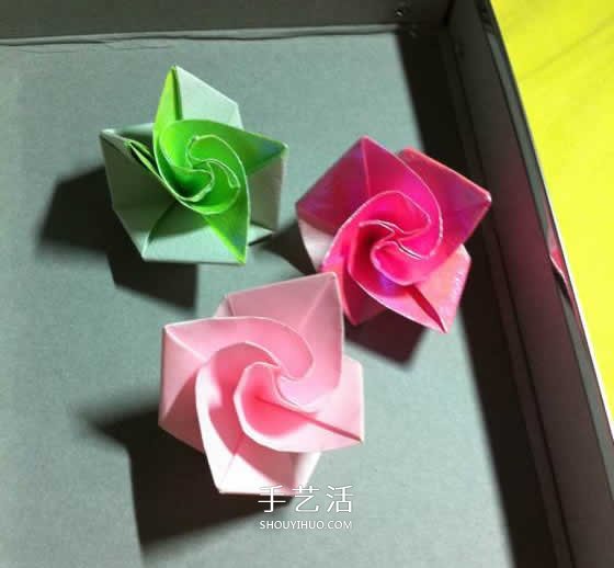 微型月季花的折紙教程 漂亮鉆石玫瑰怎么折圖解 -  rpnrmr.com