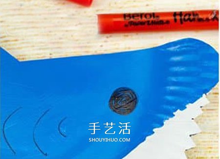 紙餐盤廢物利用 嘴巴可以動的鯊魚玩具小制作 -  rpnrmr.com