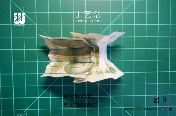 一元紙幣折紙教程：鞋子里的芽苗的折法圖解 -  rpnrmr.com