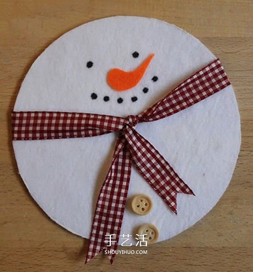 新年掛飾小制作：用不織布和光盤做雪人掛飾 -  rpnrmr.com