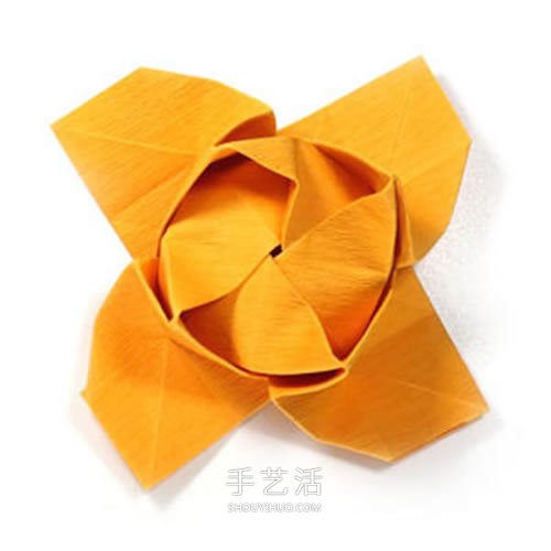 在川崎玫瑰上進(jìn)行改造 美麗紙玫瑰花手工折法 -  rpnrmr.com