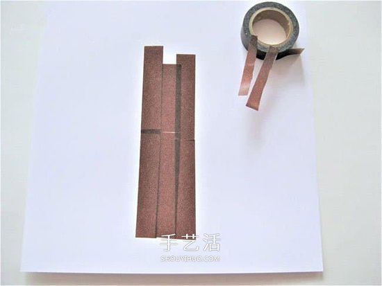 幼兒手工貼畫教程：卡紙和膠帶貼美麗的櫻花樹(shù) -  rpnrmr.com