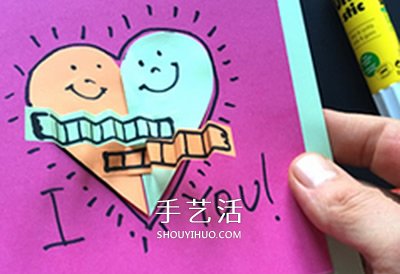 卡通風(fēng)情人節(jié)賀卡制作 可愛(ài)愛(ài)心賀卡的做法 -  rpnrmr.com
