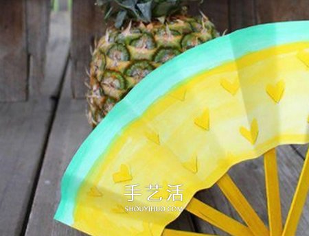 雪糕棒做紙扇子的方法 兒童手工紙扇的做法 -  rpnrmr.com