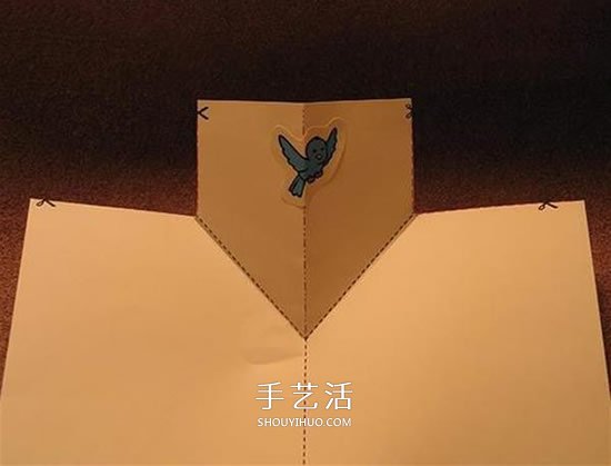 簡易手工賀卡的制作教程 打開后跳出可愛小鳥 -  rpnrmr.com
