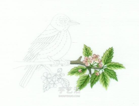 傳統(tǒng)花鳥刺繡的繡法圖解 漂亮小鳥繡法步驟圖 -  rpnrmr.com