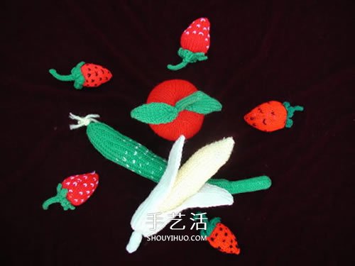 用毛線做水果的作品圖片 還能當(dāng)做趣味靠枕 -  rpnrmr.com