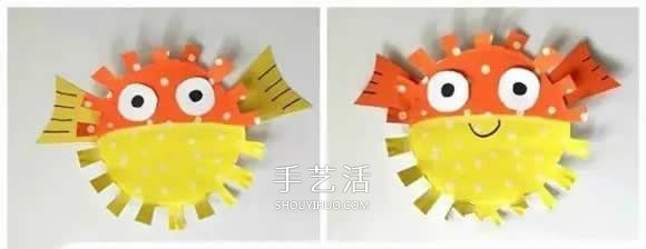 幼兒園手工制作河豚 紙餐盤(pán)做卡通河豚的方法 -  rpnrmr.com
