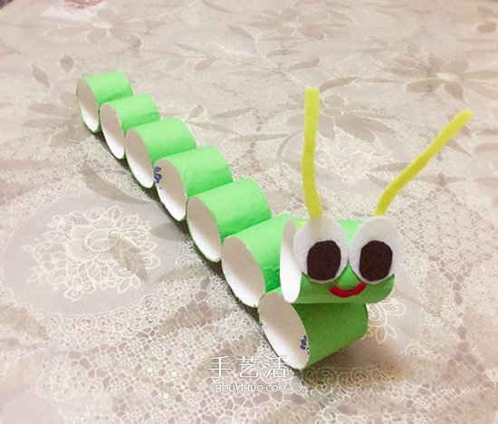 衛(wèi)生紙卷紙筒做毛毛蟲 簡(jiǎn)單又可愛的幼兒手工 -  rpnrmr.com
