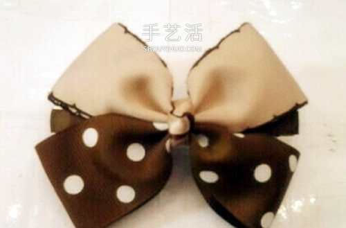 用兩種顏色緞帶 DIY制作雙色蝴蝶結發(fā)卡圖解 -  rpnrmr.com