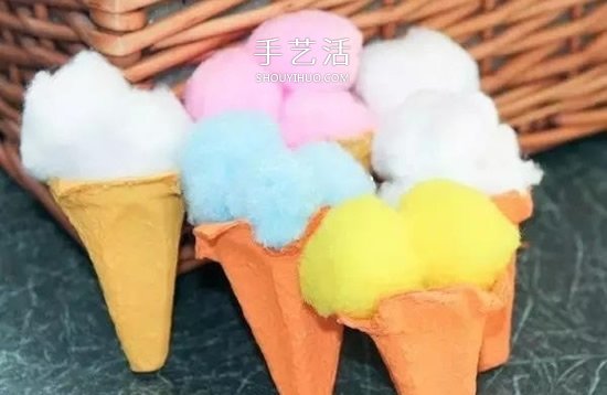 幼兒園學(xué)做冰激凌圖解 雞蛋托廢物利用小手工 -  rpnrmr.com