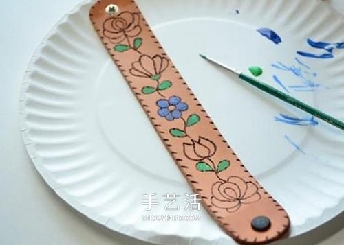 皮革上烙畫！DIY漂亮皮革燒花腕帶/手鏈做法 -  rpnrmr.com