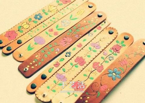 皮革上烙畫！DIY漂亮皮革燒花腕帶/手鏈做法 -  rpnrmr.com