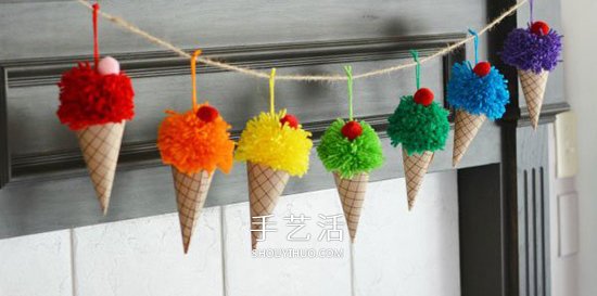 毛線手工制作冰激凌 DIY充滿活力的夏日掛飾 -  rpnrmr.com