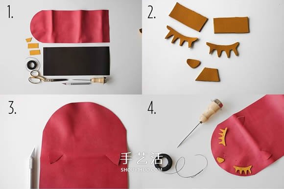 DIY兒童皮革單肩包圖解 小動(dòng)物皮革小包做法 -  rpnrmr.com