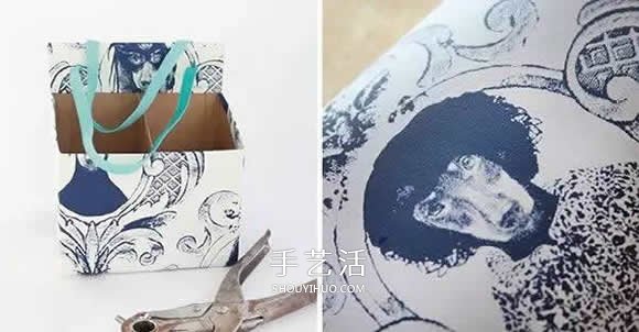 牛奶盒小制作 做成可以拎起來(lái)的筆筒/收納盒 -  rpnrmr.com