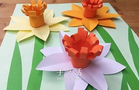 手工卡紙花的做法圖解 幼兒制作立體花朵教程 -  rpnrmr.com