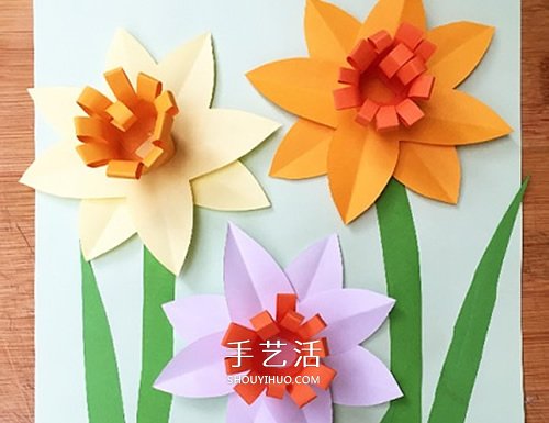手工卡紙花的做法圖解 幼兒制作立體花朵教程 -  rpnrmr.com