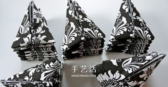 餐巾紙做三角插手工 三角插花球收納盒圖解 -  rpnrmr.com