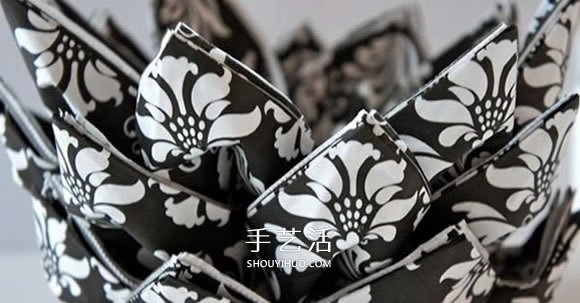 餐巾紙做三角插手工 三角插花球收納盒圖解 -  rpnrmr.com