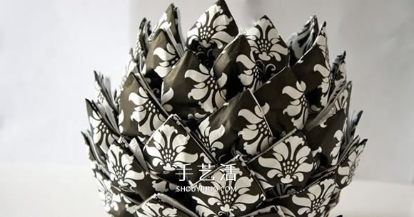 餐巾紙做三角插手工 三角插花球收納盒圖解 -  rpnrmr.com