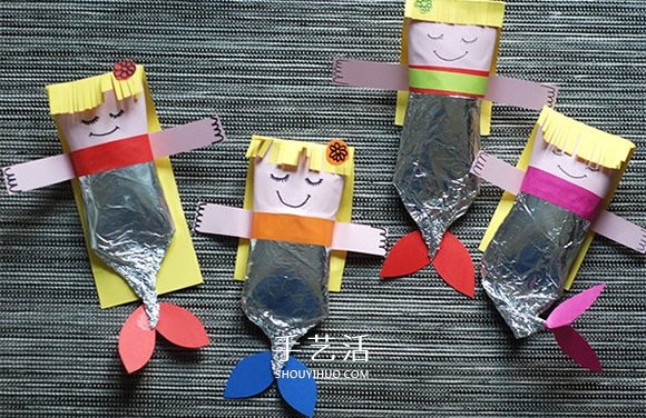 幼兒手工制作美人魚 衛(wèi)生紙筒做美人魚的方法 -  rpnrmr.com