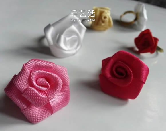 緞帶折疊玫瑰花的折法 DIY好看的玫瑰花戒圖解 -  rpnrmr.com