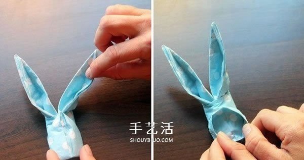 打發(fā)無(wú)聊等餐時(shí)光 餐巾紙手工折紙兔頭的方法 -  rpnrmr.com