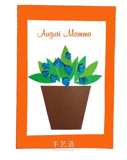 送媽媽一盆花！幼兒園手工做母親節(jié)賀卡圖解 -  rpnrmr.com
