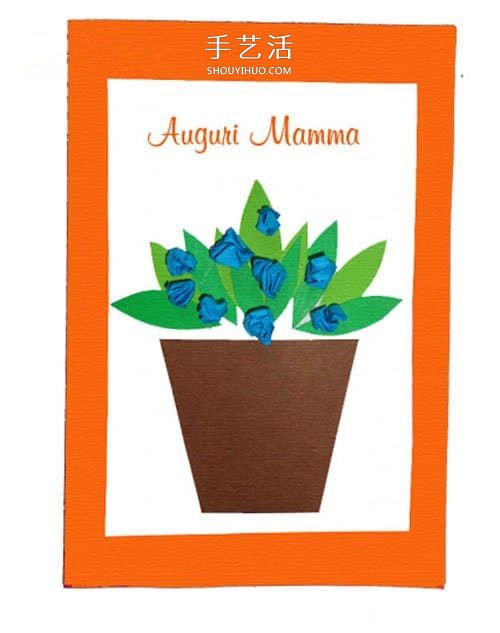 送媽媽一盆花！幼兒園手工做母親節(jié)賀卡圖解 -  rpnrmr.com