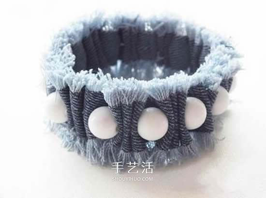 自制牛仔布手鏈的教程 牛仔布串珠手鏈做法 -  rpnrmr.com