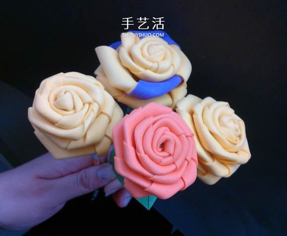 海綿紙折玫瑰花步驟 手工海綿紙花也能這么美！ -  rpnrmr.com