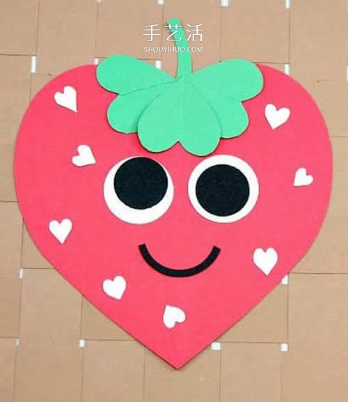 幼兒園手工賀卡教程 可愛母親節(jié)草莓賀卡DIY -  rpnrmr.com