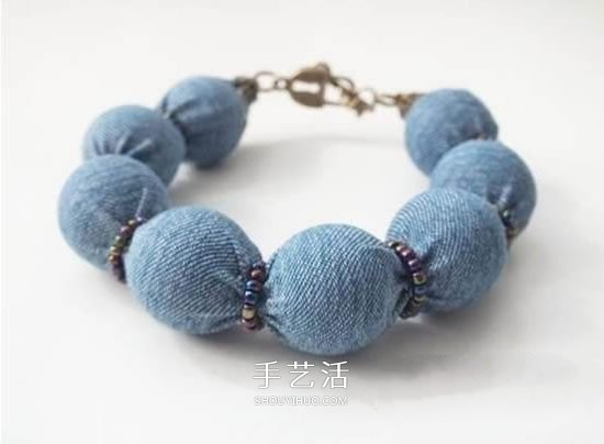 DIY裹珠手鏈的方法圖解 牛仔布改造易搭配手鏈 -  rpnrmr.com