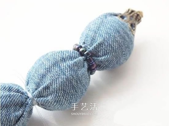 DIY裹珠手鏈的方法圖解 牛仔布改造易搭配手鏈 -  rpnrmr.com