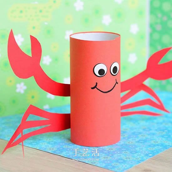 怎么做一只可愛小螃蟹 簡單的卷紙筒小制作 -  rpnrmr.com