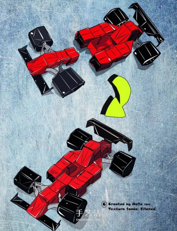 方程式賽車的折紙方法圖解 作品看著很逼真！  -  rpnrmr.com