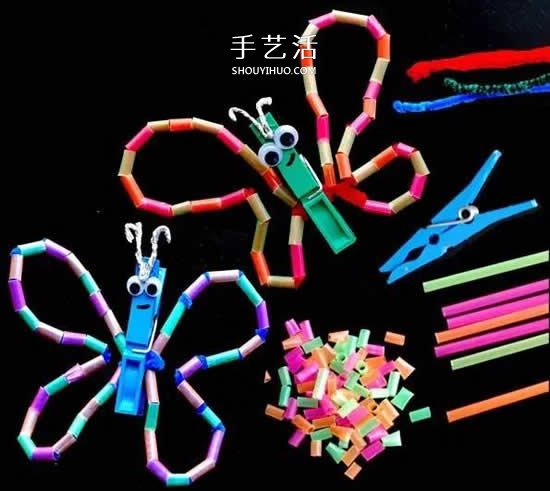 用吸管做蝴蝶的方法 幼兒園手工蝴蝶制作 -  rpnrmr.com